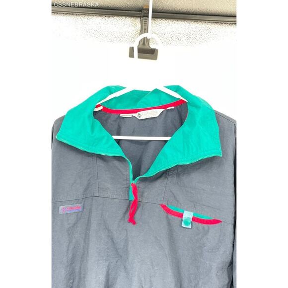 Columbia Blue Teal Men's Vintage Shell Windbreaker Jacket Nylon - Size Large - Picture 5 of 7